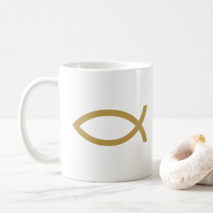 Golden Christlich Fish Symbol Kaffeetasse