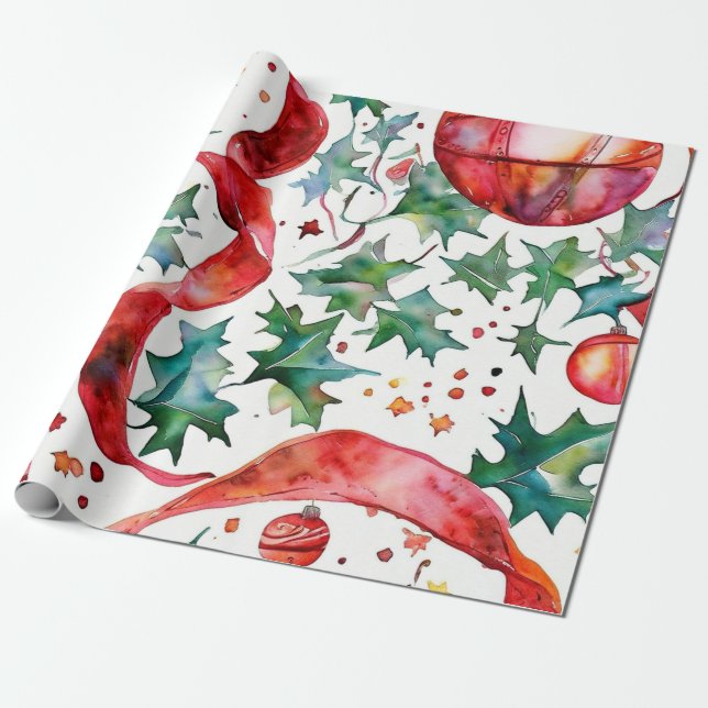 Golden Christmas Ball Elegante Geschenkpapier (Ungerollt)