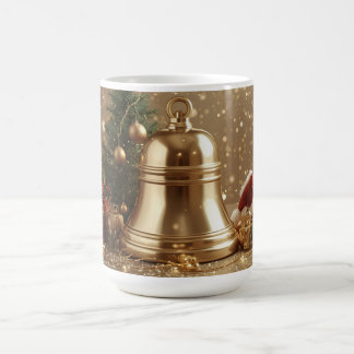 Golden Christmas Bell Mug – Festive Holiday Tree Kaffeetasse