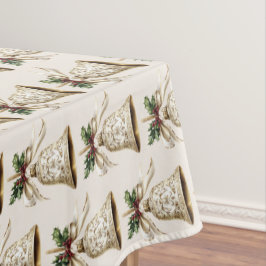 Golden Christmas Bell Schöne grüne Blätter Tischdecke