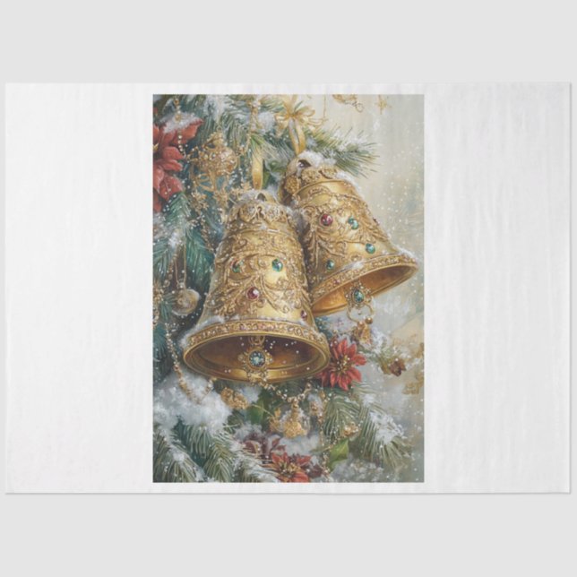 Golden Christmas Bell Seidenpapier (Vorderseite)
