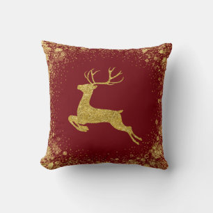 Golden Christmas Deer elegantes Design Kissen