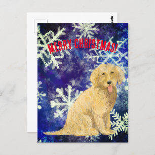 Golden Christmas Doodle Postcard Postkarte