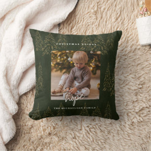 Golden Christmas Forest Fire Trees Kissen