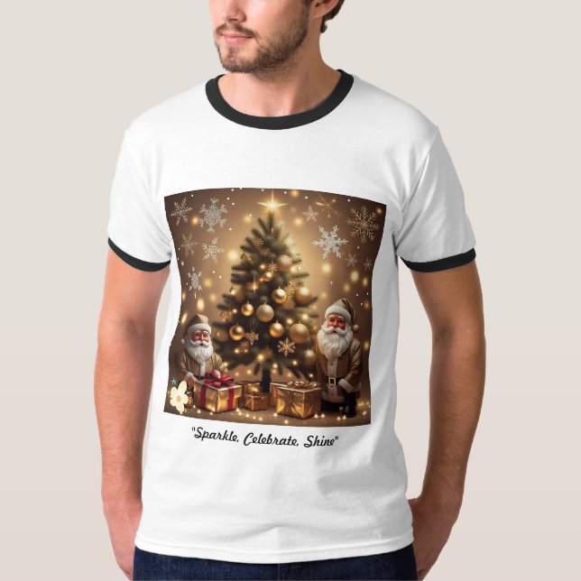 "Golden Christmas Glow" T-Shirt (Vorderseite)