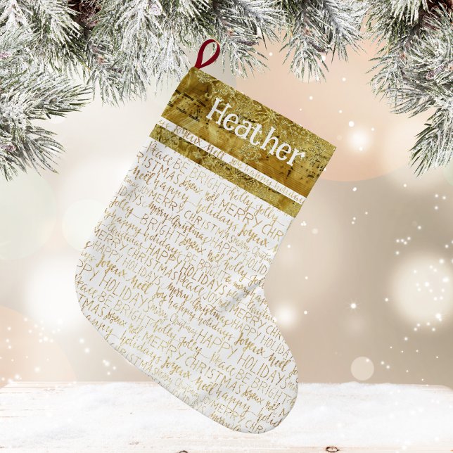 Golden Christmas Name Stocking Großer Weihnachtsstrumpf (Golden Christmas Name Stocking)