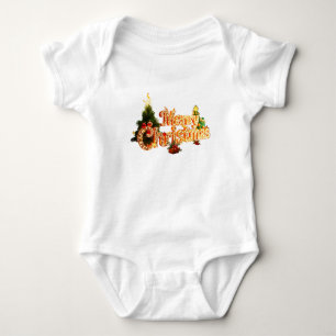 Golden Christmas Sparkle - Festlicher Baum Baby Strampler