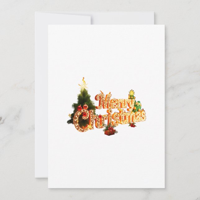 Golden Christmas Sparkle - Festlicher Baum Einladung (Vorderseite)