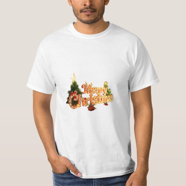 Golden Christmas Sparkle - Festlicher Baum T-Shirt (Vorderseite)