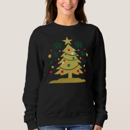 Golden Christmas Tree Art Sweatshirt