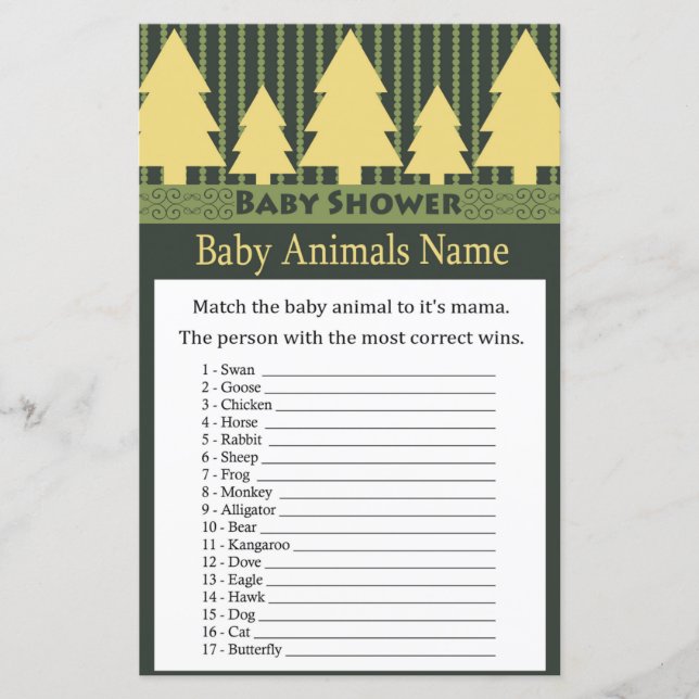 Golden Christmas Tree Baby Animals Name Game (Vorderseite)