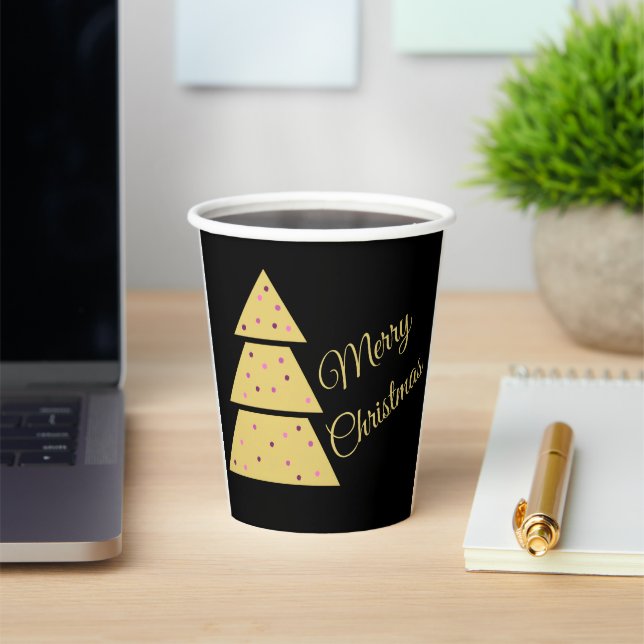 Golden Christmas Tree Paper Cup Pappbecher (InSitu)