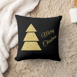 Golden Christmas Tree Throw Pillow Kissen