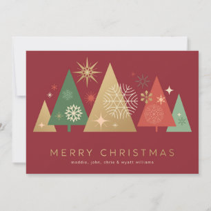 Golden Christmas Trees - Elegante Feste Wünsche Feiertagskarte