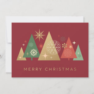 Golden Christmas Trees - Elegante Feste Wünsche Feiertagskarte