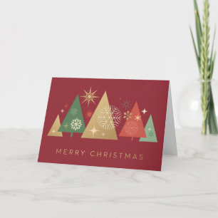 Golden Christmas Trees - Elegante Feste Wünsche Feiertagskarte