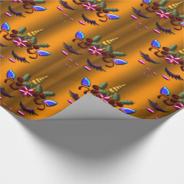 Golden Christmas Unicorn Geschenkpapier