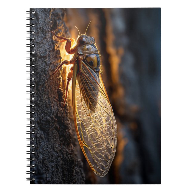 Golden Cicada Glow Notebook Notizblock (Vorderseite)