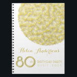 Golden Circle 80. Geburtstagsparty Gästebuch Notizblock<br><div class="desc">Individuell anpassbare moderne Geburtstagsparty Gästebuch.</div>