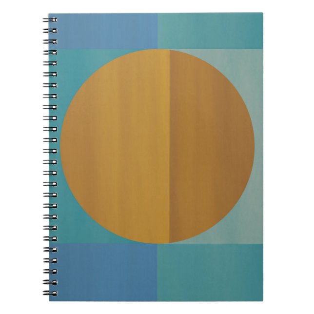 Golden Circle Aquamarin Blue Geometric Notebook Notizblock (Vorderseite)