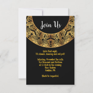 GOLDEN Circle Bat Mitzvah Empfang Card Einladung