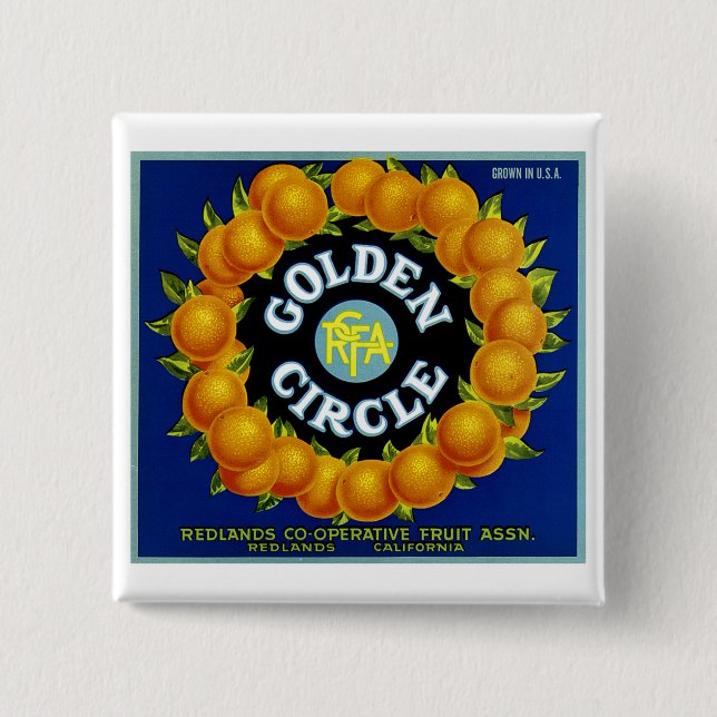 Golden Circle Orangen Button (Vorderseite)