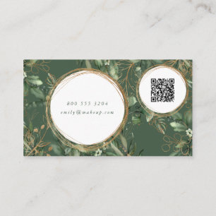 Golden Circles Eucalyptus Elegantes QR CODE-LOGO Visitenkarte