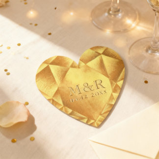 Golden Citrine Watercolor Herz Hochzeitstag Untersetzer