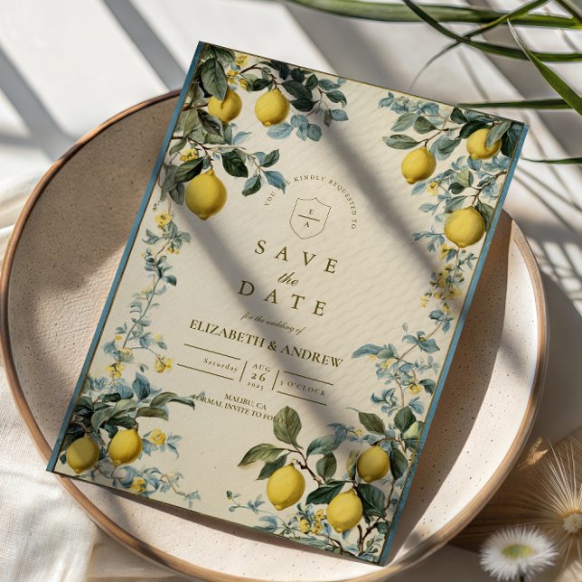 Golden Citrus Blossom Wedding Save The Date (Von Creator hochgeladen)