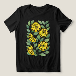 Golden Citrus Damen Abstract Lemon T-Shirt Tri-Blend Shirt