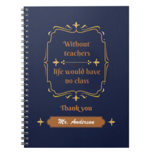 Golden Classic Teacher Wertschätzung Notizblock