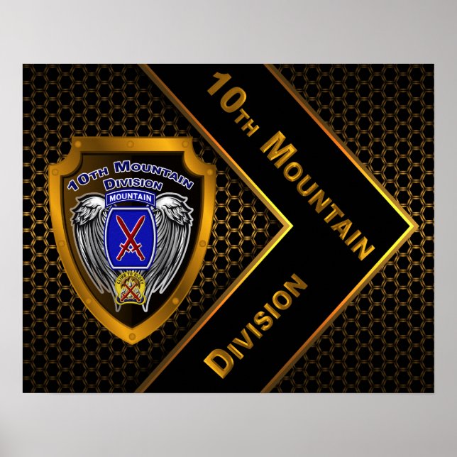 Golden "Climb to Glory" 10. Gebirgsabteilung Poster (Vorne)