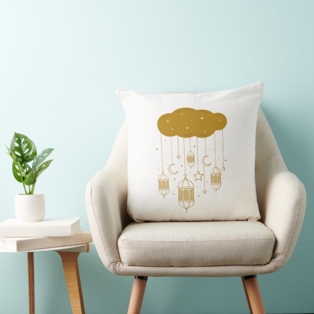 Golden Cloud & Lanterns Ramadan Pillow Kissen (Stuhl )