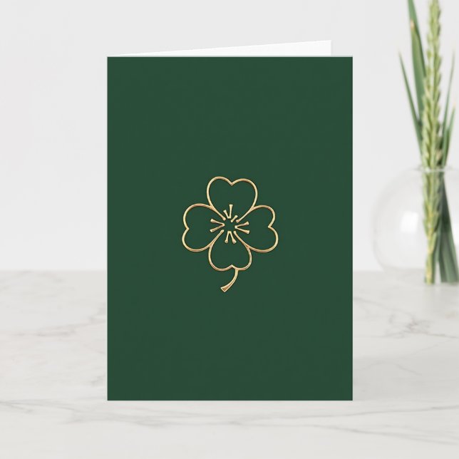 Golden Clover Good Luck Card Karte (Vorderseite)