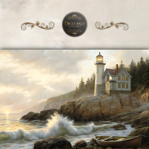 Golden Coast Leuchtturm Cottage Decoupage Seidenpapier
