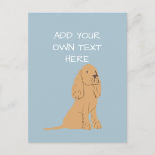 Golden Cocker Spaniel Personalisierter Hundename Postkarte