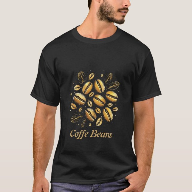 Golden Coffee Beans T - Shirt - Luxuriöse Black &  (Vorderseite)