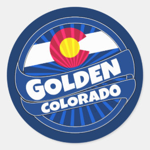 Golden Colorado Fahne platt Aufkleber