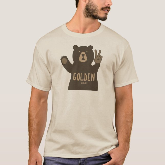 Golden Colorado Peace Bear T-Shirt (Vorderseite)