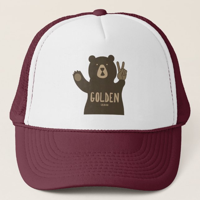 Golden Colorado Peace Bear Truckerkappe (Vorderseite)
