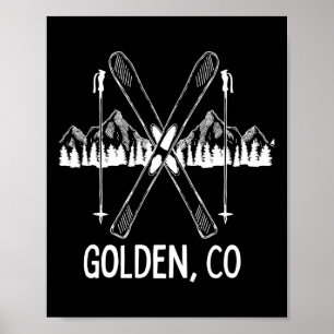 Golden Colorado Rocky Mountains Skigebiet Snowboar Poster