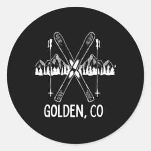 Golden Colorado Rocky Mountains Skigebiet Snowboar Runder Aufkleber