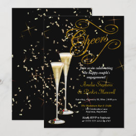 Golden Confetti Champagner-Gesprächspartner Einladung