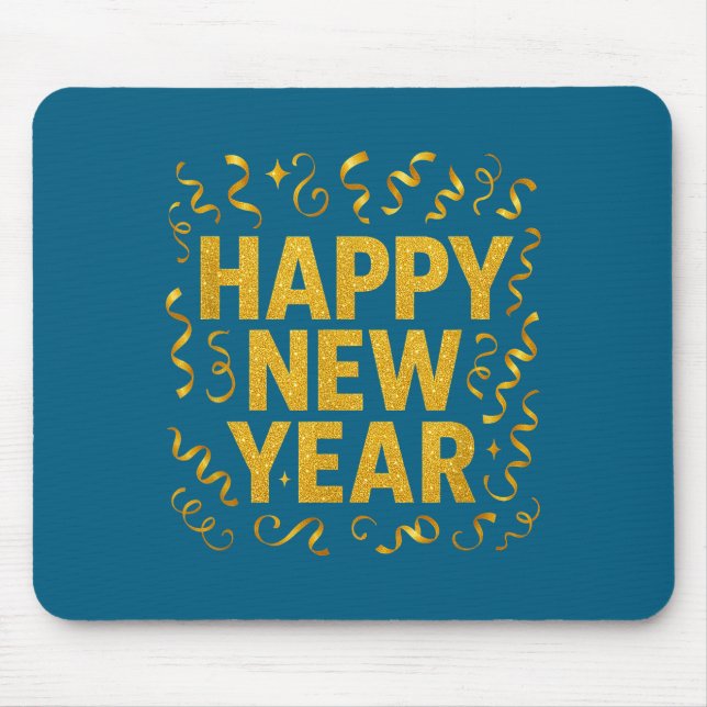 Golden Confetti - New Year's Eve Happy New Year  Mousepad (Vorne)