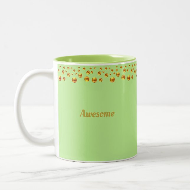 Golden Confetti und Personalisierter Text auf Link Zweifarbige Tasse (Links)