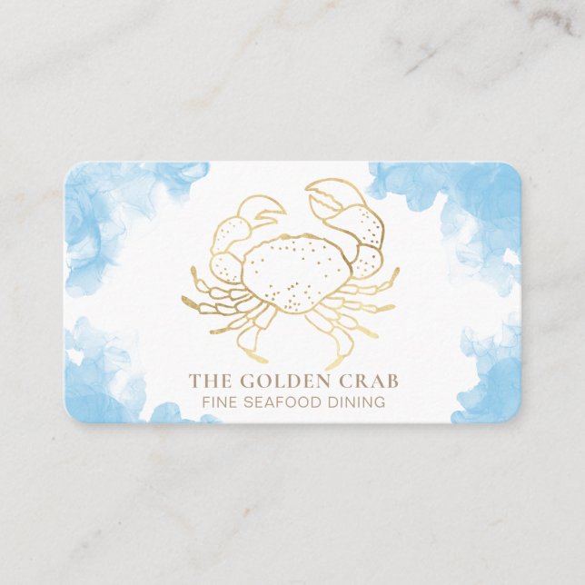 *~* Golden Crab Fine Dining by Sea Beach Visitenkarte (Vorderseite)