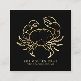*~* Golden Crab Gold Feinschmecker am Meer Quadratische Visitenkarte
