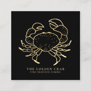 *~* Golden Crab Gold Feinschmecker am Meer Quadratische Visitenkarte