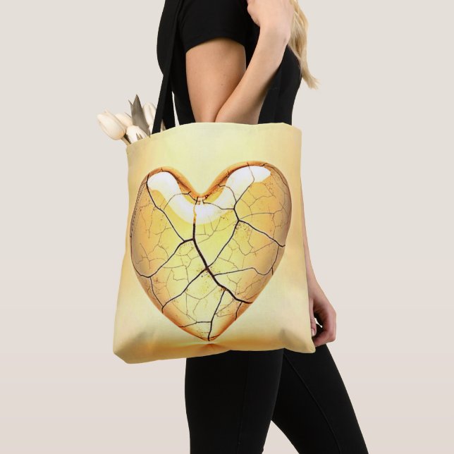 Golden Cracked Heart Kunst (Von Nahem)