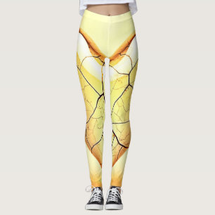 Golden Cracked Heart Kunst Leggings